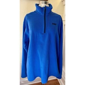 HELLY HANSEN POLARTEC Men's Fleece Jumper Size 2XL 1/4 Zip Blue Pullover